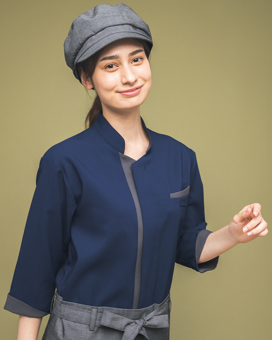 高通気】スタンドカラーショップコート | ユニフォーム総合メーカーの