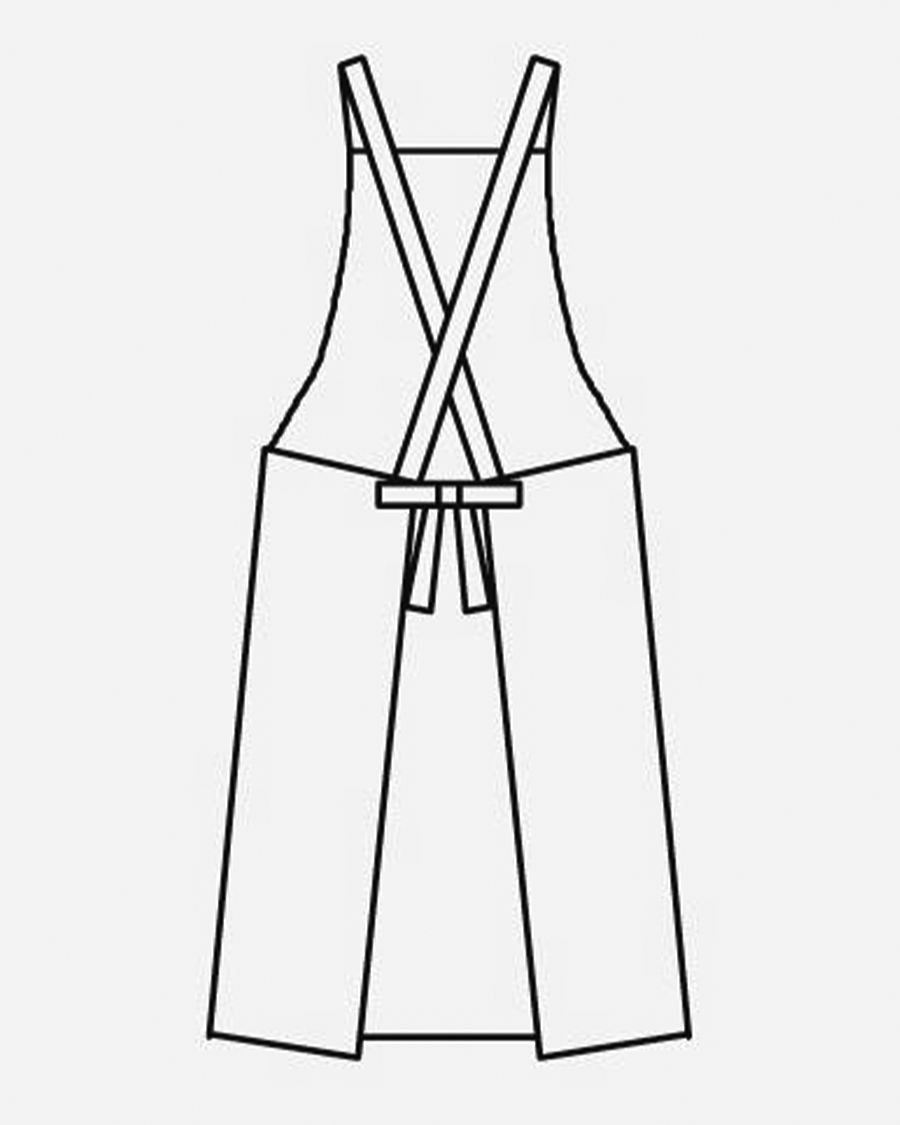 肩紐ズレ防止付撥水エプロン(ポケットなし) | ユニフォーム総合