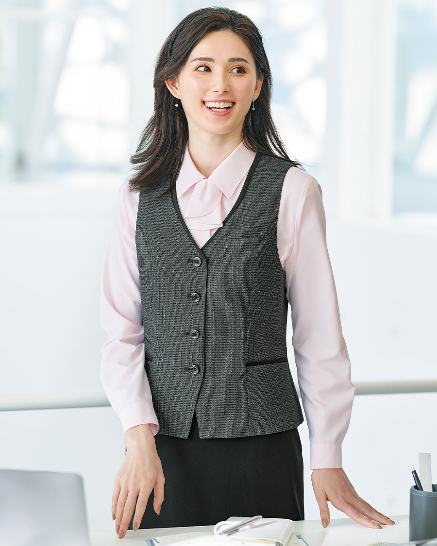 クール・バスケット】 リボン付 長袖ブラウス | ユニフォーム総合