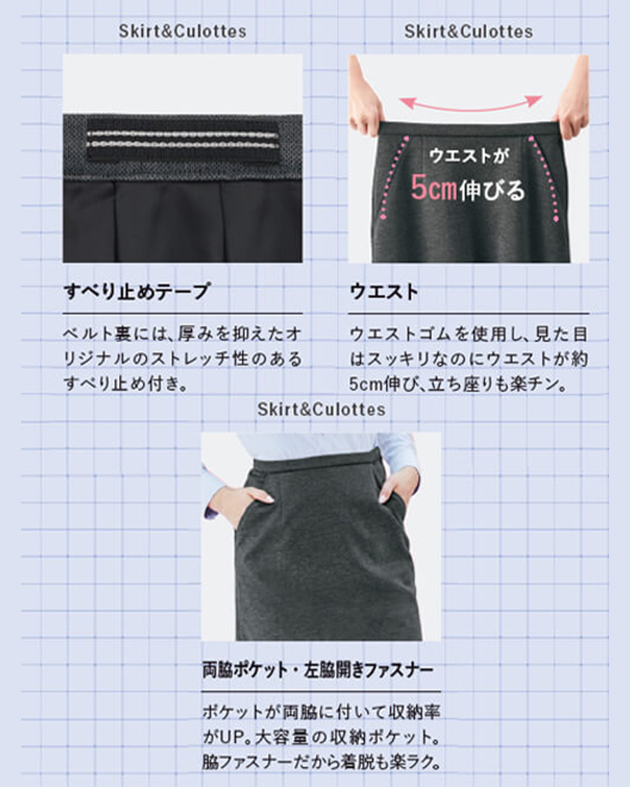 リュクス  ポケット Aライン ひざ下 スカート スカート 膝丈 フレア aライン ひざ丈 レディース 黒 02