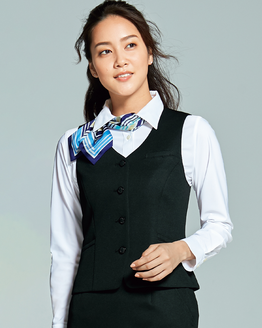 ツイン・カラードストライプ】レディスベスト | ユニフォーム総合