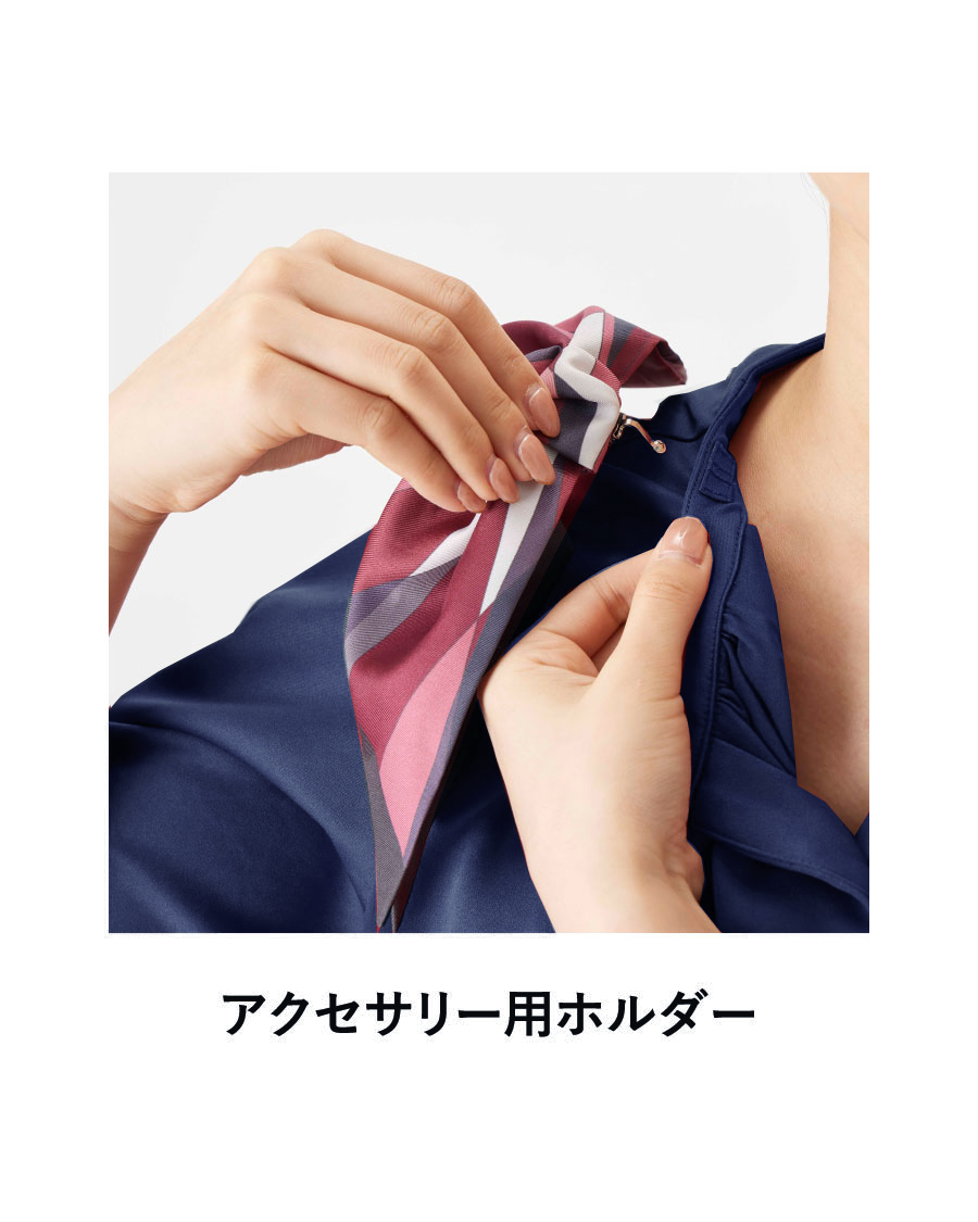 クリーミーサテン】七分袖 サテンプルオーバーブラウス | ユニフォーム