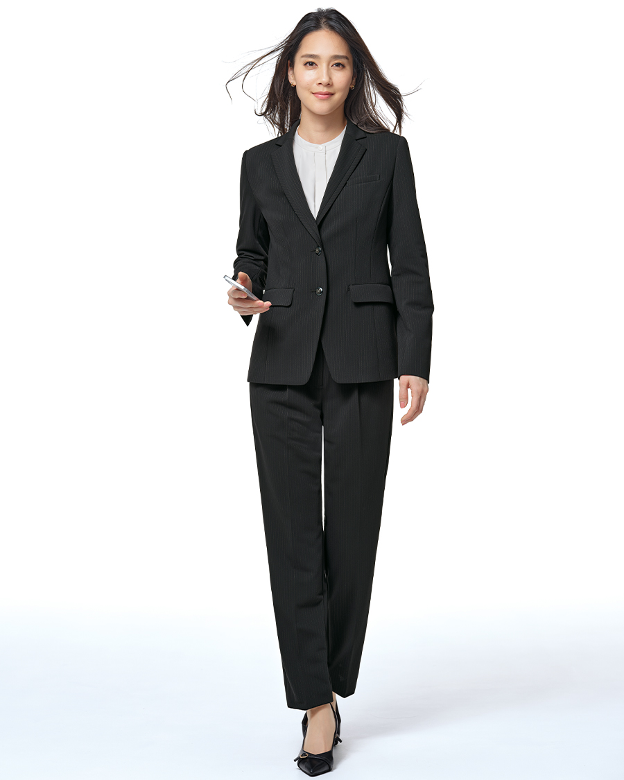 プラチナ・ストライプ】長め丈 テーラードジャケット | ユニフォーム
