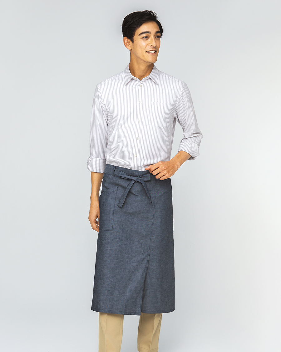 播州織シリアル・シャンブレー】サロンエプロン | ユニフォーム総合