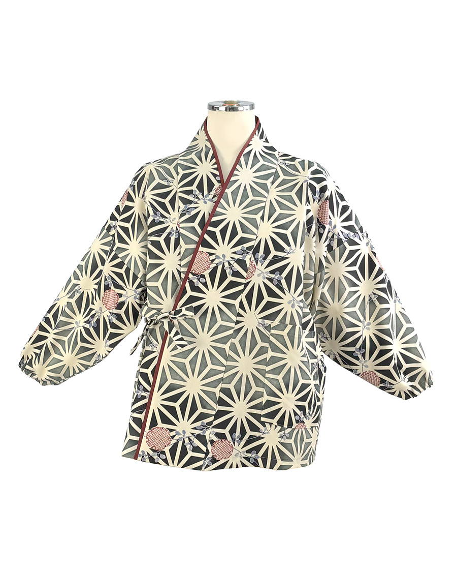 早い者勝ち☆　未使用品　小紋　花 茶衣着 上着 桜花文様京小紋 | ユニフォーム総合メーカーのサーヴォ